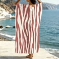 thumbnail image 3 of Dvprdro Womens Casual Beach Maxi Dress V Neck 3/4 Sleeve Moire Print Side Slit Loose A Line Flowy Bohemian, 3 of 8