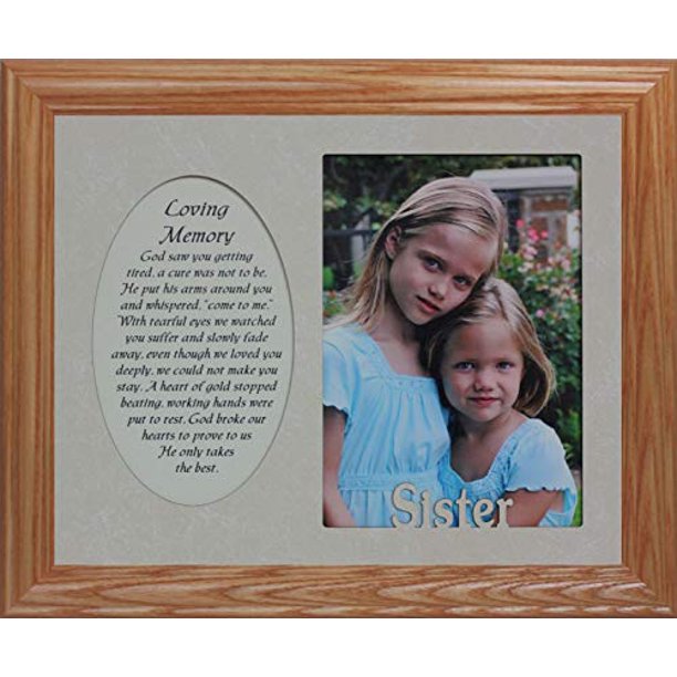 Loving Memory & Sister Photo & Poetry Frame Holds A Portrait 5X7