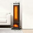 thumbnail image 3 of 24" Space Heater, 1500W Portable Electric Heater with Remote, Adjustable Thermostat to 99°F, 60° Oscillation, 3 Light Modes, 12H Timer, ECO Mode & Tip-Over Protection for Indoor Use, 3 of 9