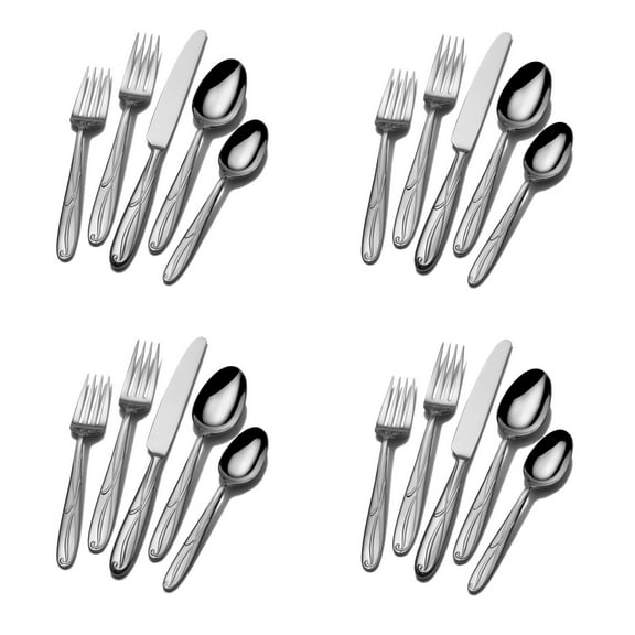 Mikasa Cocoa Blossom Stainless Steel 20pc. Flatware Set (Service for Four)