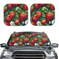 thumbnail image 2 of Kll Strawberry2 Windshield Sun Shade 2-Piece Foldable Car Front Window Sunshade For Most Sedans Suv Truck - Auto Sun Blocker Visor Protector Blocks Max Uv Rays - Medium, 2 of 7