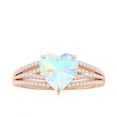 thumbnail image 4 of Rosec Jewels Ethiopian Opal Heart Engagement Ring with Diamond - 8 mm - Split Shank Ring - AAA Quality - With Jewelry Box, 10K Rose Gold, US 6.50, 4 of 9