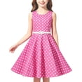 thumbnail image 2 of Mifsaly Little Girls Sleeveless Dress Polka Dot Vintage A Line Dresses Elegant Wedding Birthday Party Summer Casual Gowns with Matching Belt, 2 of 9