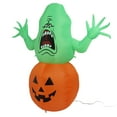 thumbnail image 3 of Monstruo verde inflable de Halloween con luz LED 5 pies IP44 Monstruo de calabaza inflable impermeable para jardín al aire libre Decoración de césped Enchufe de la UE 220 a 240 V, 3 of 10