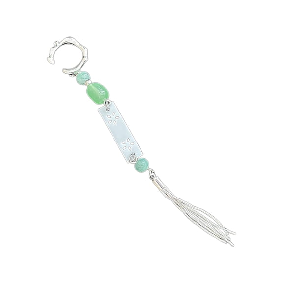 FENOHREFE Chinese Ear Cuffs Piercing Long Tassels Dangle Earrings Jewelry National Ear Clip for Women