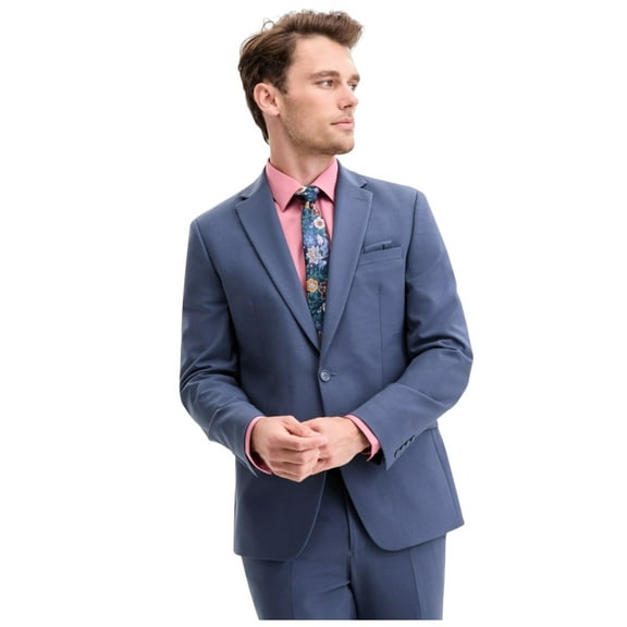 Bar Iii Mens Slim fit Suit Jacket Blazer 44 R Blue Solid Wool