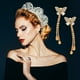 thumbnail image 1 of Pendientes elegantes colgantes Xihbxyly con borlas de cristal para mujer diamantes de imitación brillantes, 1 of 7