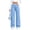 Light Blue, variant on Womens High Waisted Wide Leg Jeans All Over Heart Pattern Stretch Denim Five Pocket Trousers Black M
