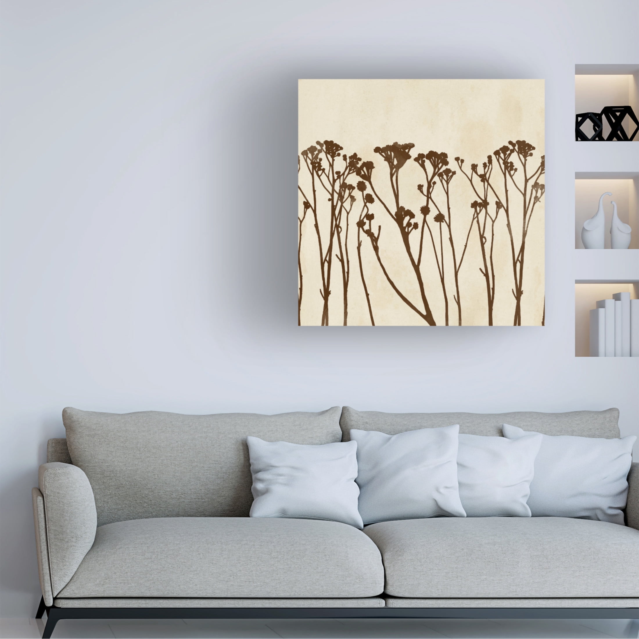 Canvas Wall Art - Vision Studio 'Garden Silhouette LIneup I' Wall Art for Living Room, Bedroom, or Office Décor by Trademark Fine Art - 24 x 24 Inches