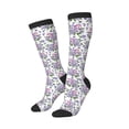 thumbnail image 2 of Daiia Sports Socks Violets Flowers Printed Novelty Crew Socks for Men Women Knee High Socks Cotton Socks Soft & Breathable Support Unisex Socks, 2 of 9