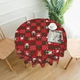 thumbnail image 5 of Teissuly Flannel Backed Vinyl Tablecloth, Waterproof Round Table Cloth, Wipeable Christmas Table Cover for Indoor and Outdoor, 60" Round, Santa Claus Elk Snowman Snowflake（random 3PCS), 5 of 8