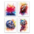 thumbnail image 1 of Lienzo para pared, estampado de grafitis de fútbol, rugby, juego de 4, 1 of 7