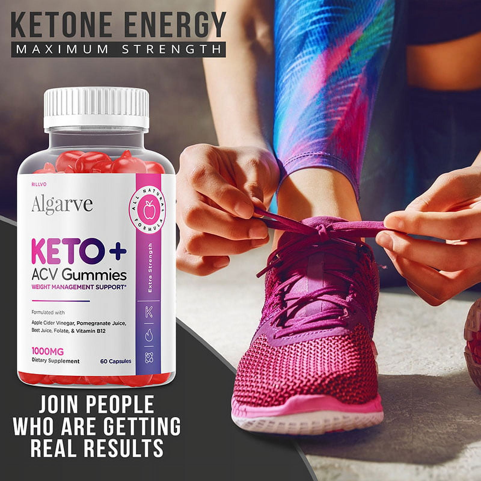 (2 Pack) Algarve Keto Gummies - Algarve Keto ACV Gummy’s - Supplement for Weight Loss - Energy & Focus Boosting Dietary Supplements for Weight Management & Metabolism - 120 Gummies