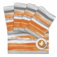 thumbnail image 2 of Modern Abstract Canvas Art Placemats Set of 4,Wipeable Washable Table Mats for Dining Tables, Orange Gray Striped Place Mats for Kitchen Event Party Tabletop Decor, 2 of 9