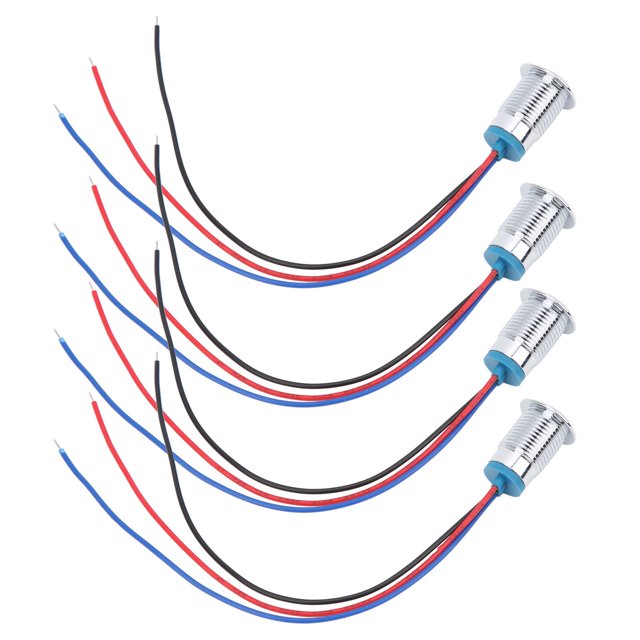 Juego de 4 Indicadores de Luz LED Lámpara de Luz LED de Metal Indicador Redondo Componentes de Control Industrial de ánodo 12 Mm 110-220 V ANGGREK Otros
