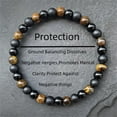 thumbnail image 2 of Black Bracelet for Men Women Adjustable Aromatherapy Stone Energy Jewelry Unisex, 2 of 6