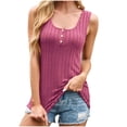 thumbnail image 2 of Xihbxyly Tunic Tops for Women Summer Solid Color V-Neck Tank Tops Comfy Loose Fit Sleeveless Standard Straps Blouses, 2 of 7