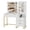 Stripes, variant on M optimized Vanity Mirror with Lights and Table & Power Outlet, Makeup Vanity Table with 12 Bulbs, 5 Drawer & Cabinet, 3 Ligthing Color Vanity Desk with Mirror and Lights