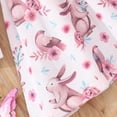 thumbnail image 4 of Odeerbi Vestido de Punto de Canalé Floral En Línea A Para Niñas Line Vestido Pascua Primavera Otoño Manga Larga Vestido Con Lazo Niños Conejo Imprimir Vestido Con Diadema, 4 of 8