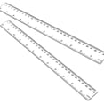 thumbnail image 1 of 12 Inch Ruler, 2PCS 30CM Ruler with Centimeters and Inches, Plastic Measuring Tools, Clear, 1 of 5