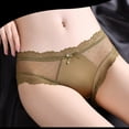 thumbnail image 3 of Bigersell Cheeky Underwear for Women Clearance Crotchless Underwear Cheeky Panty Style P-1920 Nylon Period Panties Lace Thong Briefs Mid Waist Women Cheeky Panties Army Green M, 3 of 6