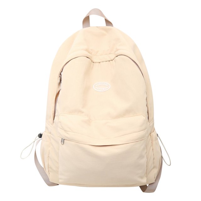 (Envío A La Mitad) 2006 Dopamina Color Sólido Nylon Estudiante Mochila Escolar Deportiva Mochila Informal (Caqui) Caqui