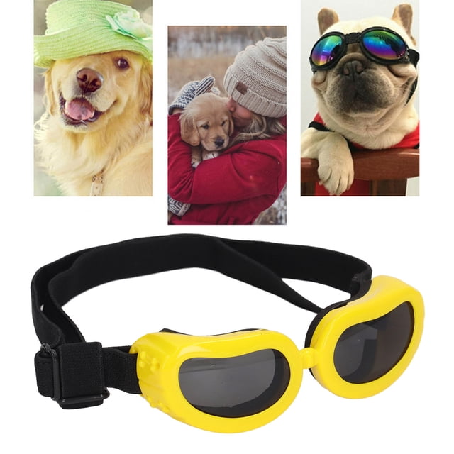 Cat Glasses, Windproof Pet Goggles Soft Frame Adjustable Shoulder Straps For Walking For Pet Eye Wear Transparent,Black,Yellow,,White