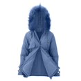 thumbnail image 4 of PMVFHDE Coats for Women 2025 Winter Solid Color Style Loose Insulated Mid Length Lined Warm Long Coat Blue,XXXL, 4 of 6