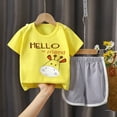 thumbnail image 2 of mgoYE Baby Boy Clothes 0-3 Months Little Girl's Baby Toddler Kids Clothes Summer T-Shirt Top Shorts Set Outfits|Yellow 5-6 Years, 2 of 4