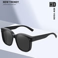 thumbnail image 4 of Women's Trendy Large Square Polarized Fit-over Sunglasses Black, 4 of 6