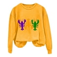 thumbnail image 4 of Baberdicy Haut à Manches Longues à Col Ras du Cou pour Femme à Imprimé Homard Jaune en Polyester, 4 of 4