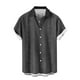 thumbnail image 5 of Blusa y camisa de manga corta con cuello vuelto Camisa casual para hombre Camisa de bolos vintage de manga corta Camisas de verano de playa cubana Camisa con botones Blusa para hombre Poliéster, 5 of 6