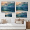 thumbnail image 4 of Designart 'Sunrise Glow On The Sea Waves I' Nautical & Coastal Print on Natural Pine Wood, 4 of 5