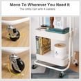 thumbnail image 4 of Behome Rolling Cart, 3-Tier Storage Cart with Wheels and Handle, Mobile Utility Cart for Office, Kitchen, Craft Room, White, 4 of 7