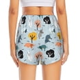 thumbnail image 4 of Vsdgher Elephant Tree Print Women's Running Double Layer Shorts High Waisted with Pockets Elastic Yoga Workout Athletic Gym Sports, 4 of 8