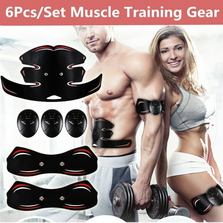 Grtsunsea 6Pcs/Set Latest ABS bodytraining Stimulator, Muscle Stimulation Abdominal Muscle Trainer Smart Body Building Fitness Ab Core Toners Work