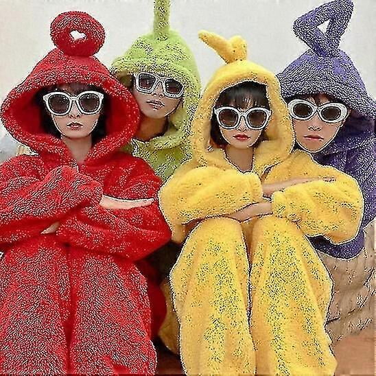 Unisex Teletubbies Costumes Disi Onesies Lala Cosplay Pajamas Adult Pyjamas Animal Sleepwear Jumpsuit