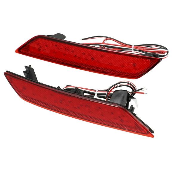 1 Pair Rear Bumper Reflector Fog Brake Tail Light 33555-TR0-A51 Red LED for Honda Civic 2013-2015 Red
