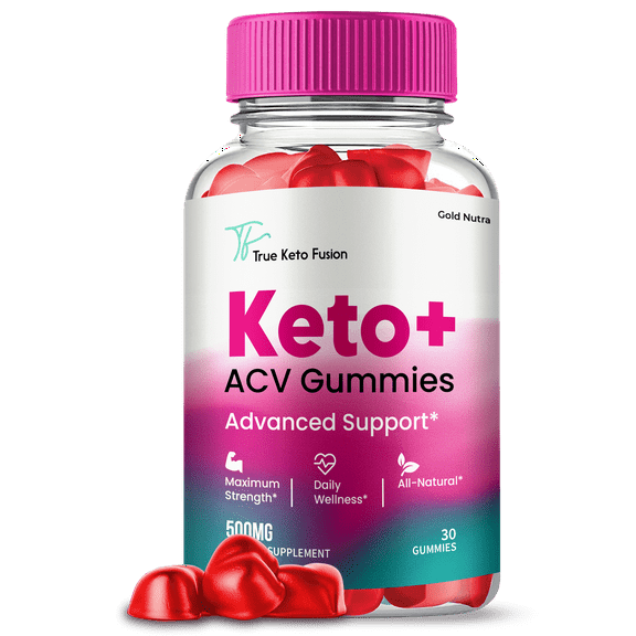 True Keto Fusion Keto   ACV Gummies Supplement for Ketogenic Diet, Premium Formula, Organic Ingredients, 1 Month Supply (1 Pack)