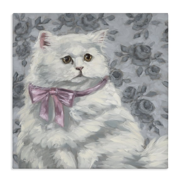 Stupell Industries Shabby Chic Coquette Kitty Portrait Canvas Art, 17 x 17, by Sara G. Designs