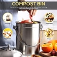 thumbnail image 2 of Bac à Compost, Bac en Acier Inoxydable pour Comptoir de Cuisine, Seau à Compost de 1,3 Gallon, Seau à Compost avec Couvercle, Inclut 1 Filtre à Charbon de Rechange, Argent, 2 of 6
