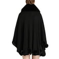 thumbnail image 3 of Clearance Women's Color Block Shawl Wrap Plus Size Cardigan Poncho Cape Open Front Long Winter Sweater Coat Wool Wedding Dress Party Coat for Winter, 3 of 6