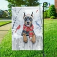 thumbnail image 3 of Playful Doberman Pinscher Welcomes Winter Snowy Day with Cardinal Bird Garden Flag 12x18in Double Sided Doberman Dog Lover Gifts Outdoor Decor - 2017, 3 of 5