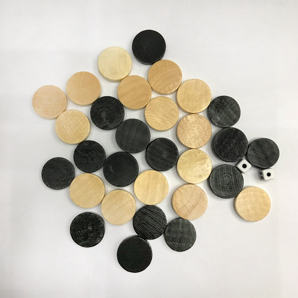 1.9cm Diameter Checkers Backgammon Pieces Accessories Stackable Wooden Checkers Board Game Toys