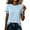 #0401-Light Blue, variant on Women's Tops Round Neck Short Sleeve Striped Tops Urban Street Wear Relaxed Cutting Comfortable Blouses Gift