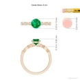 thumbnail image 5 of ANGARA Natural Marquise and Dot Emerald Engagement Ring with Diamonds in 14K Rose Gold for Women (Size-6mm) | May Birthstone, Birthday, Anniversary, Jewelry Gift for Women | Natural Emerald Ring, 5 of 9