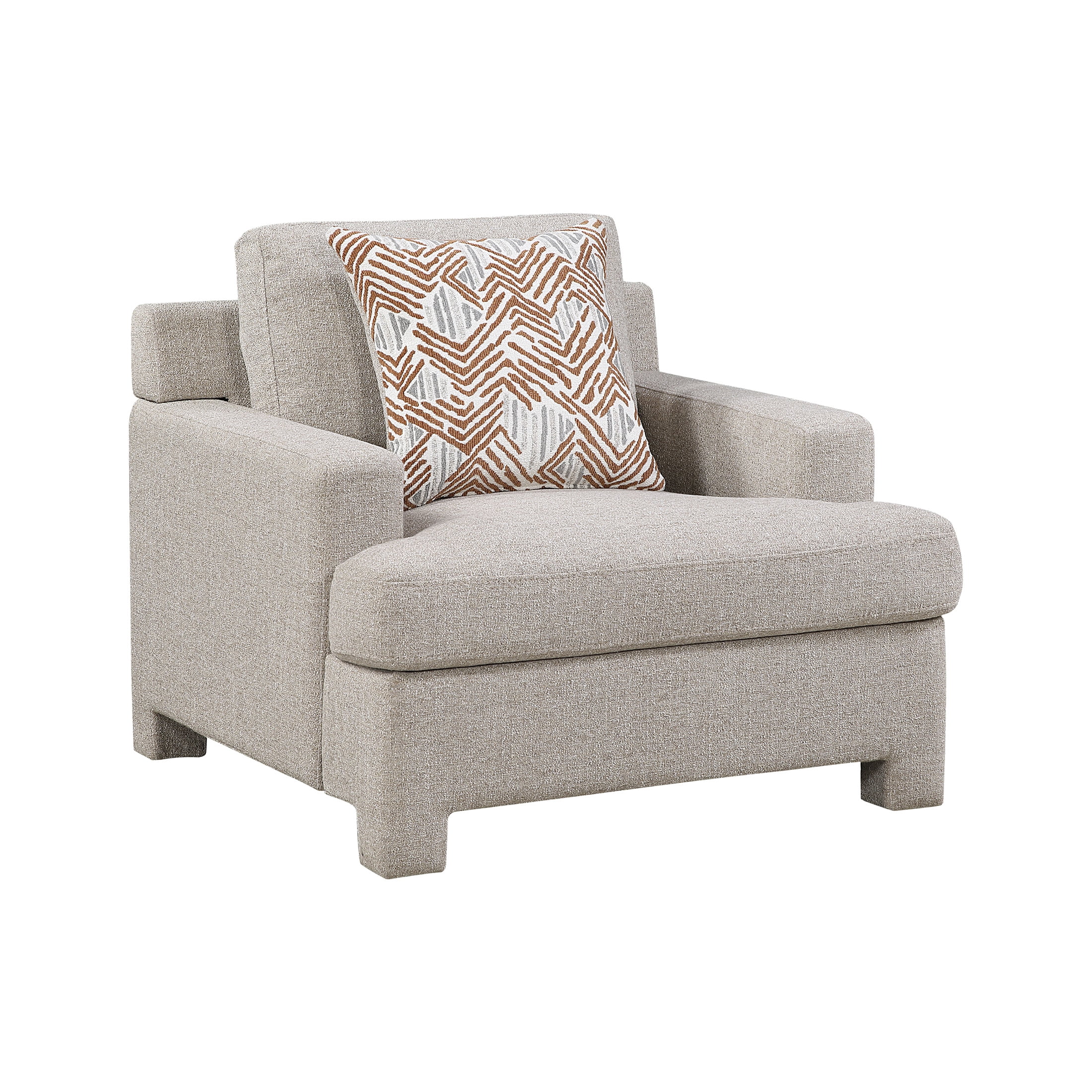 OakvillePark Luxora Chenille Chair with 1 Pillow, Taupe