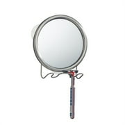 iDesign 6405542 6 x 2 x 7 in. Shower Shaving Suction Mirror with Razor Holder Brushed Steel