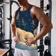 thumbnail image 5 of Gukieu Starry Sky Sleep White Bear Print Men's Quick Dry Fitness Vest, Round Neck Sleeveless Fitness Bodybuilding Top-Small, 5 of 7