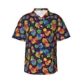 thumbnail image 1 of Balery Colorful Pineapples1 Camisas hawaianas de manga corta para hombre, camisas playeras de corte holgado, camisas de vacaciones con botones,3X-Large, 1 of 7